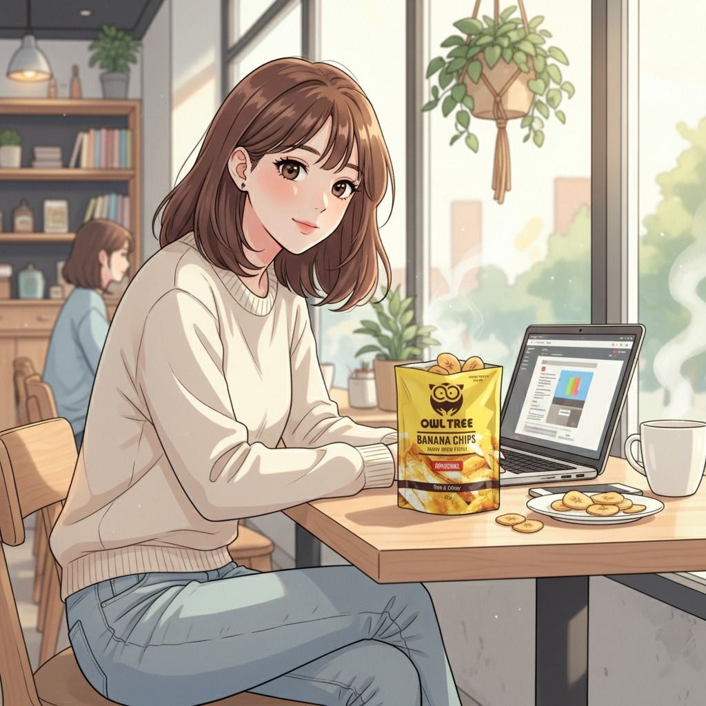 カフェでOWL TREEを楽しむ